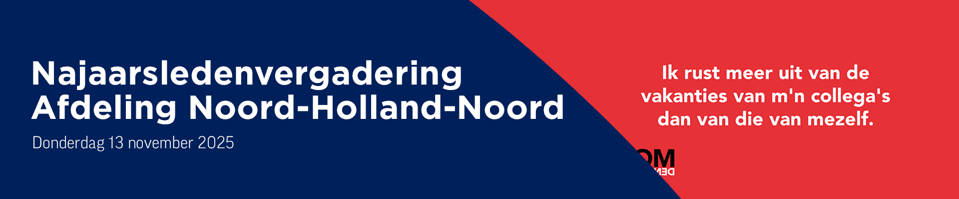 Najaarsledenvergadering Afdeling Noord-Holland-Noord